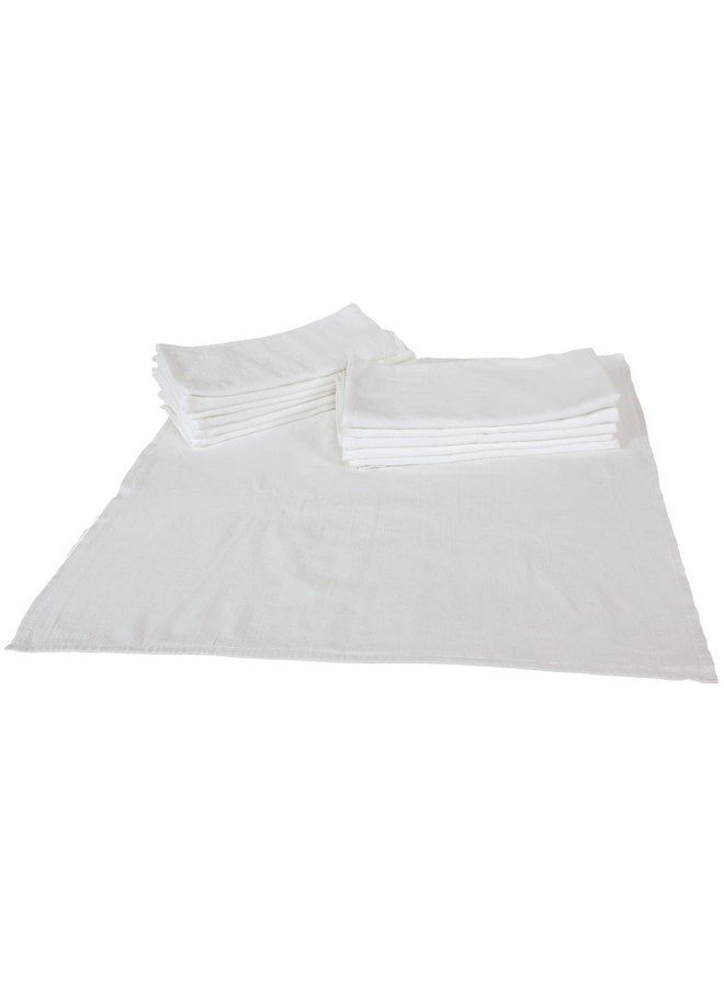 أوسوكوزي حفاضات OsoCozy القماشية المسطحة المبيضة Birdseye (12 قطعة) - 27.5 × 30.5 بوصة، حفاضات أطفال من القماش المسطح بطبقة واحدة مصنوعة من قطن Birdseye الناعم والمتين بنسبة 100% - Image 1