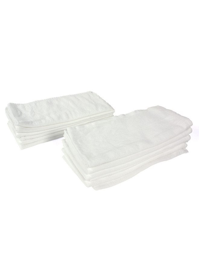 أوسوكوزي حفاضات OsoCozy القماشية المسطحة المبيضة Birdseye (12 قطعة) - 27.5 × 30.5 بوصة، حفاضات أطفال من القماش المسطح بطبقة واحدة مصنوعة من قطن Birdseye الناعم والمتين بنسبة 100% - Image 4