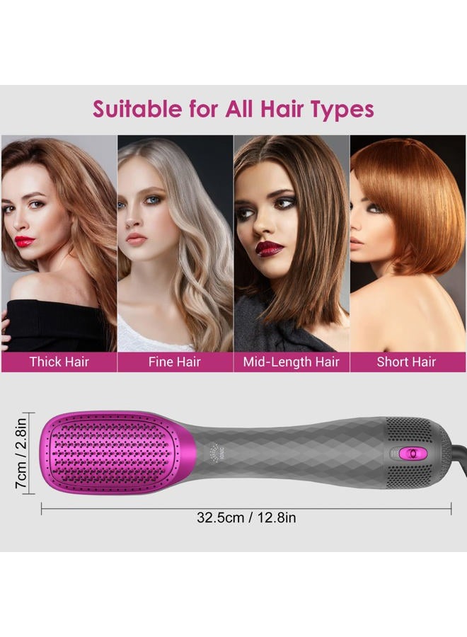 APOKE 3 in 1 Hair Dryer Brush Professional 1200W Powerful Ceramic Tourmaline 3 Heat/2 Speed Settings One Step Hair Dryer and Styler (Gray)  - Image 2