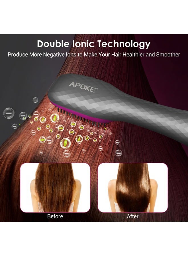 APOKE 3 in 1 Hair Dryer Brush Professional 1200W Powerful Ceramic Tourmaline 3 Heat/2 Speed Settings One Step Hair Dryer and Styler (Gray)  - Image 5