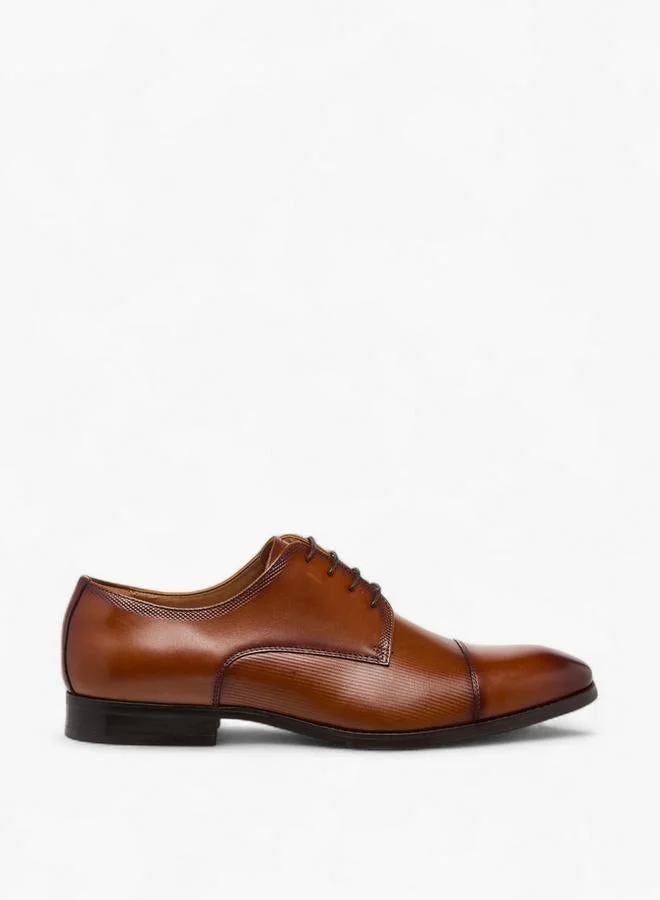 DUCHINI Men Lace-Up Leather Derby Shoes