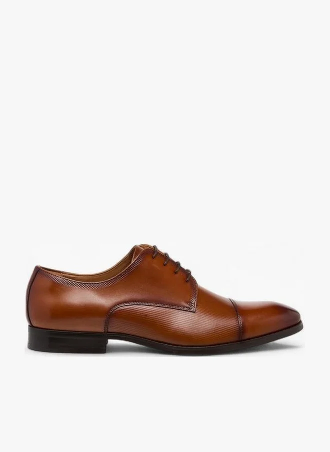 DUCHINI Men Lace-Up Leather Derby Shoes