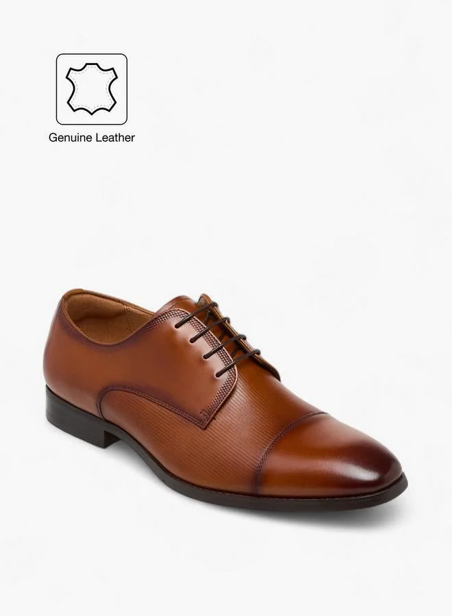 DUCHINI Men Lace-Up Leather Derby Shoes