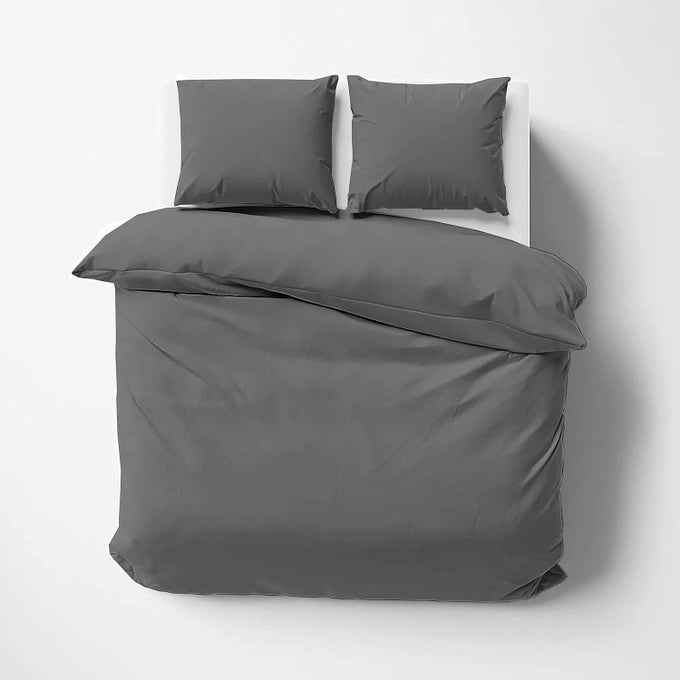 IMPRESSIBLE SUPER SOFT MICROFIBER 3 PIECE DUVET COVER SET SIZE 61X91 INCHES AND 2 PILLOW COVER 300 TC 18X28 INCHES SINGLE SIZEDARK GREY