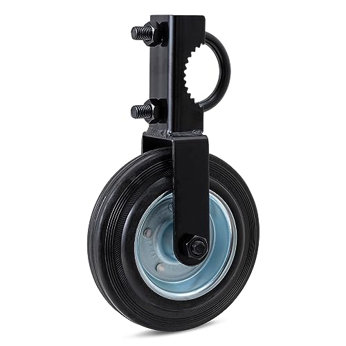 VIVIDA 6" Gate Helper Wheels for Metal Tube Gate, Heavy Duty Farm Wheels with 1-5/8" Thru 2" Pipe Frames, for Swing Chain Link Fence, Black, 1 PCS - Image 1