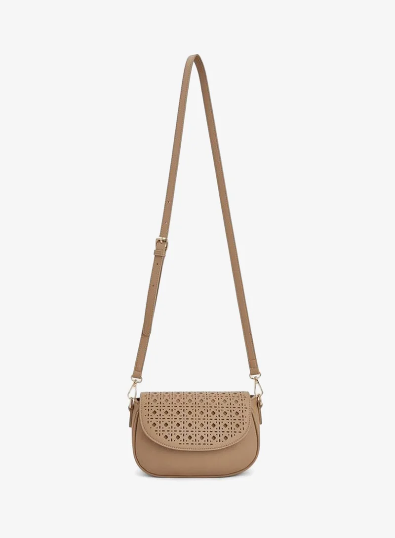 فلورا بيلا من شو إكسبرس Crossbody Bag With Adjustable Shoulder Strap With Laser Cut Design
