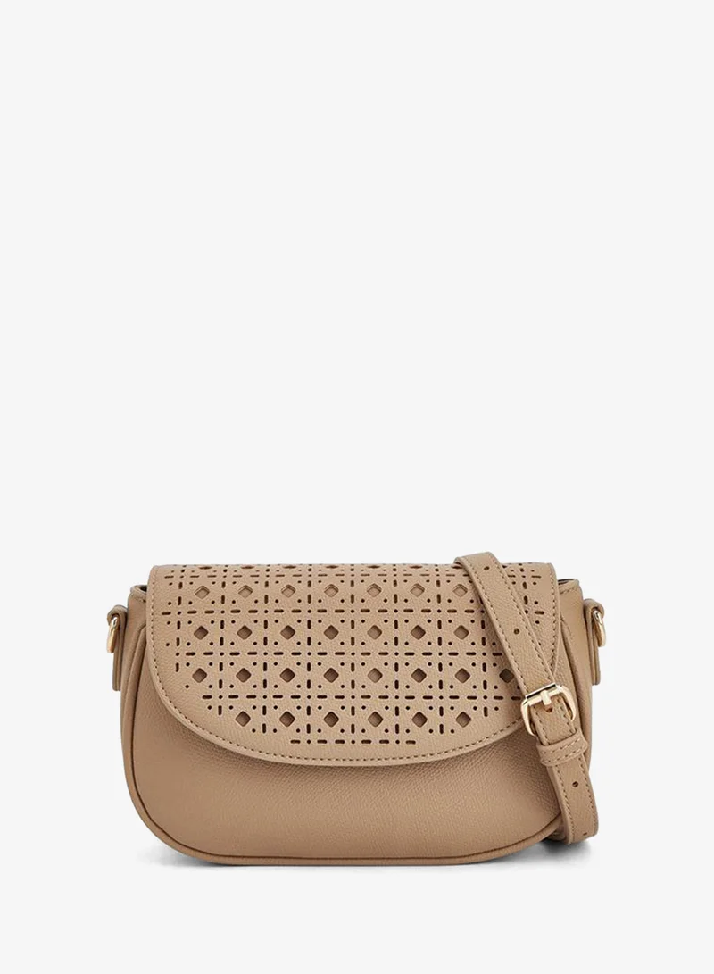 فلورا بيلا من شو إكسبرس Crossbody Bag With Adjustable Shoulder Strap With Laser Cut Design