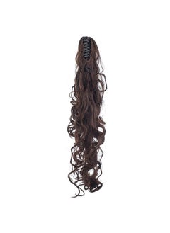 SWACC SWACC 24-Inch Long Messy Curls Claw Clip Ponytail Extensions Synthetic Clip in Drawstring Curly Ponytail Hairpiece Jaw Clip Hair Extensions (Dark Brown-4#)  - Image 5