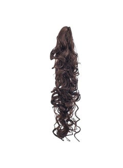 SWACC SWACC 24-Inch Long Messy Curls Claw Clip Ponytail Extensions Synthetic Clip in Drawstring Curly Ponytail Hairpiece Jaw Clip Hair Extensions (Dark Brown-4#)  - Image 4