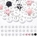 SUNNYCLUE 1 Box 36Pcs Silicone Letter Beads Bulk Alphabet Beads English AZ Capital White Black Pink Flat Round Loose Beads for Jewelry Making Beads DIY Crafts Necklace Bracelet Keychain Beginners - Image 2
