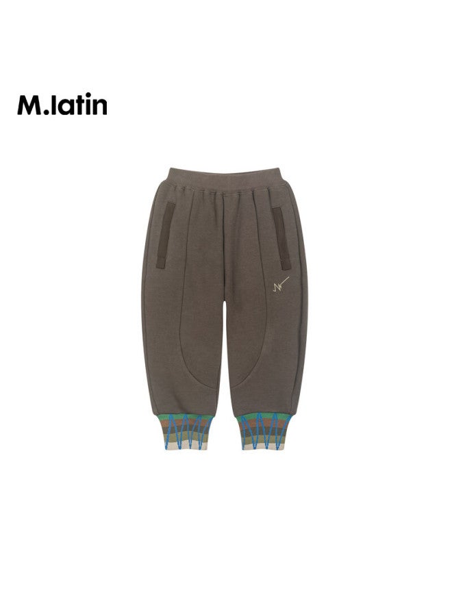 M.latin Kids Pants 25 Winter New Boys Girls Toddler Plush Knit Long Pants With Hugging Beast Carrot Design - Image 3