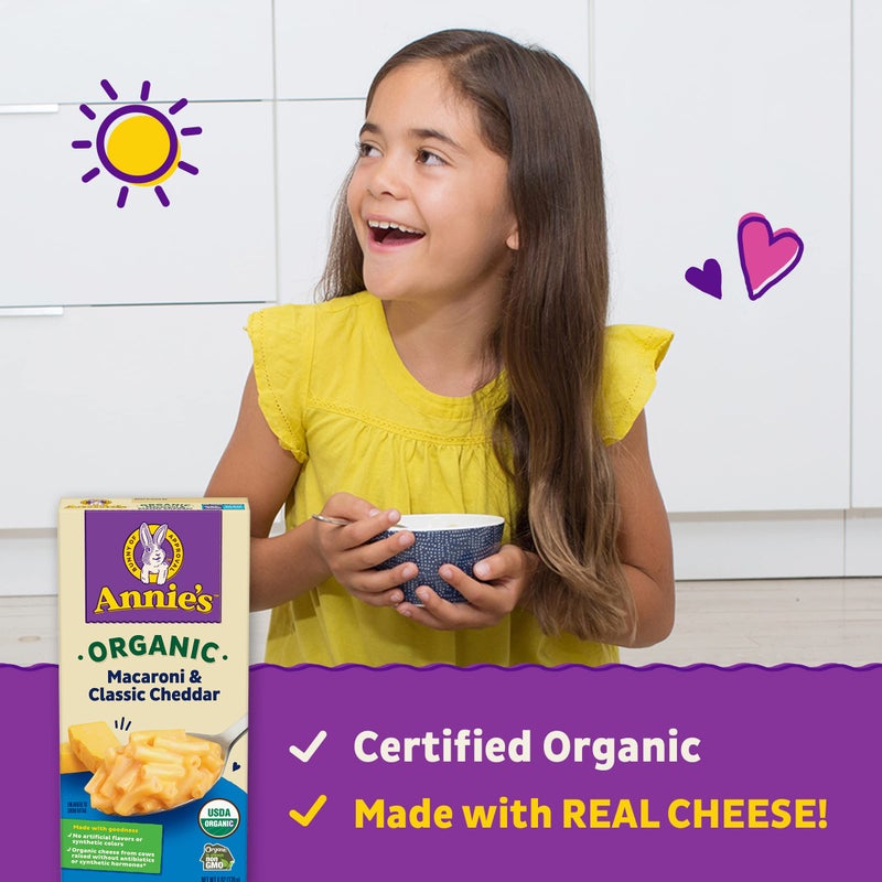 Annie's Annie’s Macaroni Classic Cheddar Organic Mac and Cheese Dinner with Organic Pasta, 6 OZ (Pack of 12) - Image 3