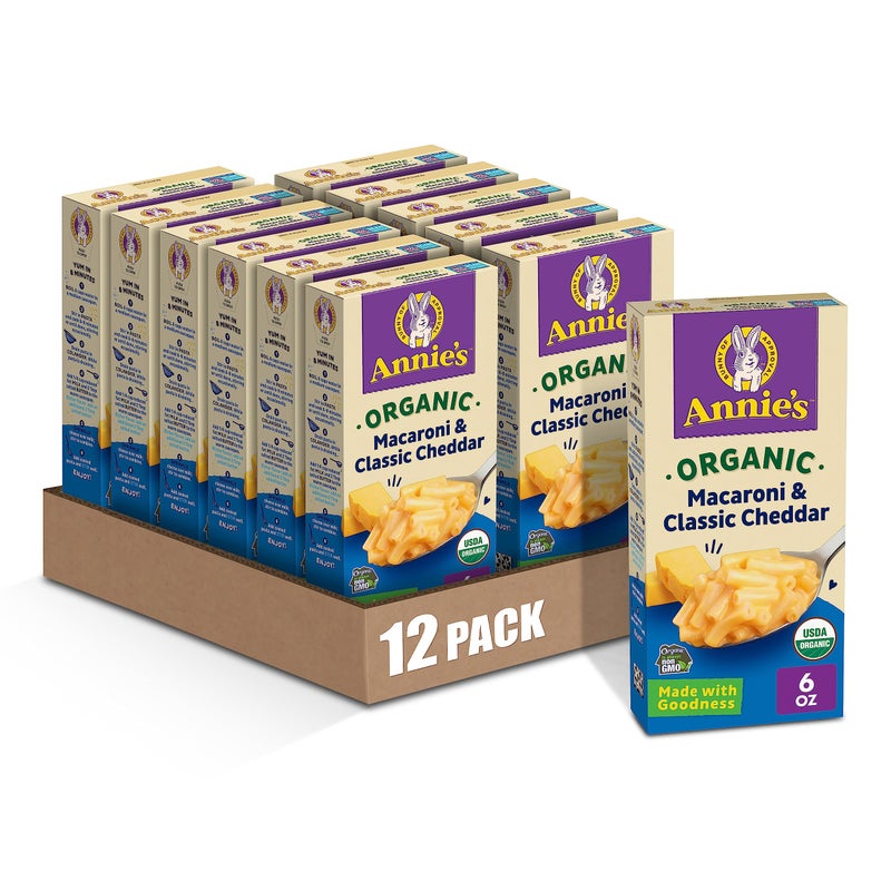 Annie's Annie’s Macaroni Classic Cheddar Organic Mac and Cheese Dinner with Organic Pasta, 6 OZ (Pack of 12) - Image 1
