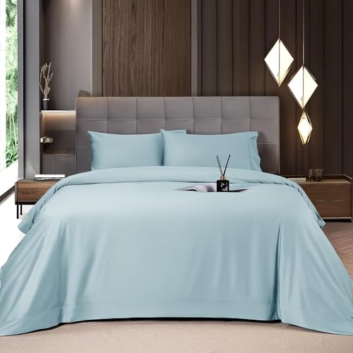 Mush 100% Bamboo King Size Bed Sheet 108x108 inches | 400TC Premium Bamboo Bedsheet for Double Bed | Ultra Soft, Natural Breathable & Cooling Double Bed Luxury Sheets | Pack of 1, Arctic Teal - Image 1