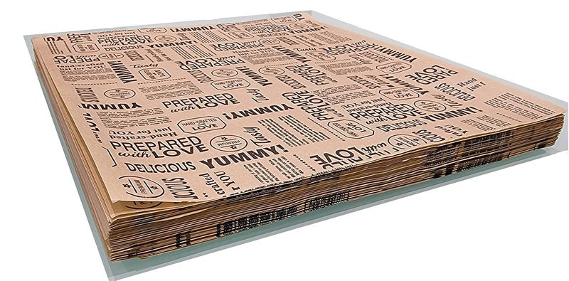 Inditradition Food-Grade Brown Food Wrapping Paper Sheets, Leak-Proof (Pack of 250 Sheets, 11 x 12, Newspaper Print) - Image 4