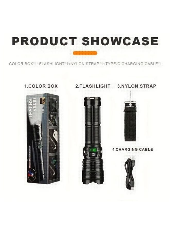 Large Red Blue Flashing Flashlight 1999 Lumens 3600mAh Portable Emergency Work Light - Image 1