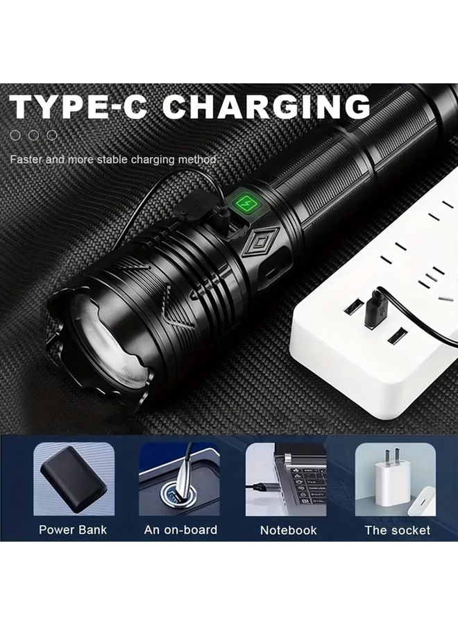 Large Red Blue Flashing Flashlight 1999 Lumens 3600mAh Portable Emergency Work Light - Image 5