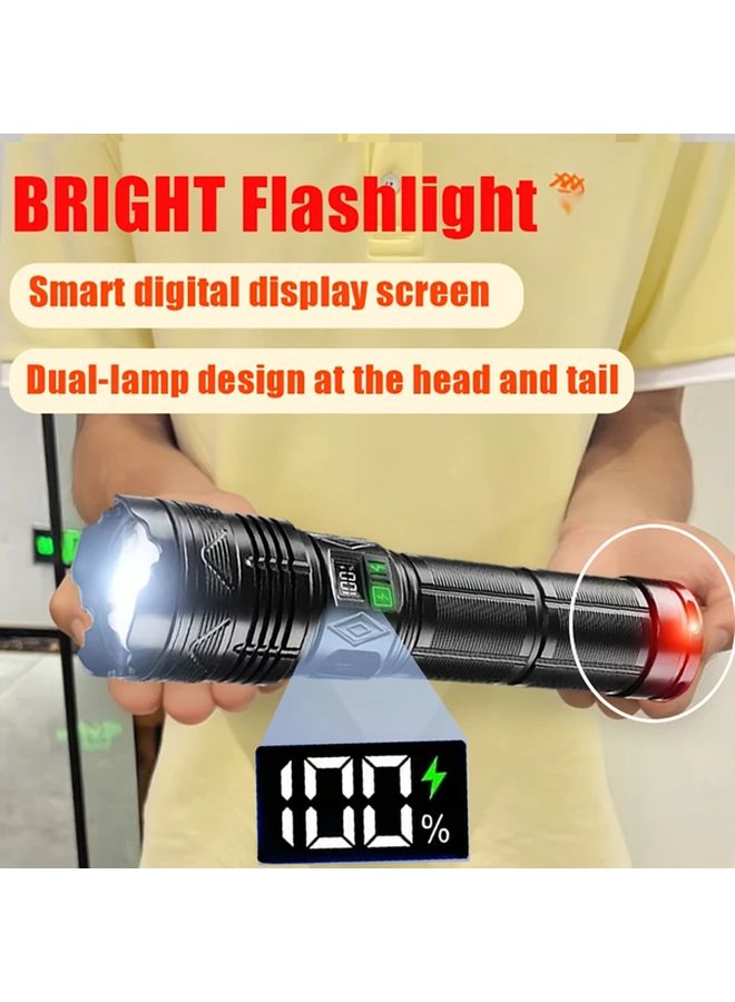 Large Red Blue Flashing Flashlight 1999 Lumens 3600mAh Portable Emergency Work Light - Image 2