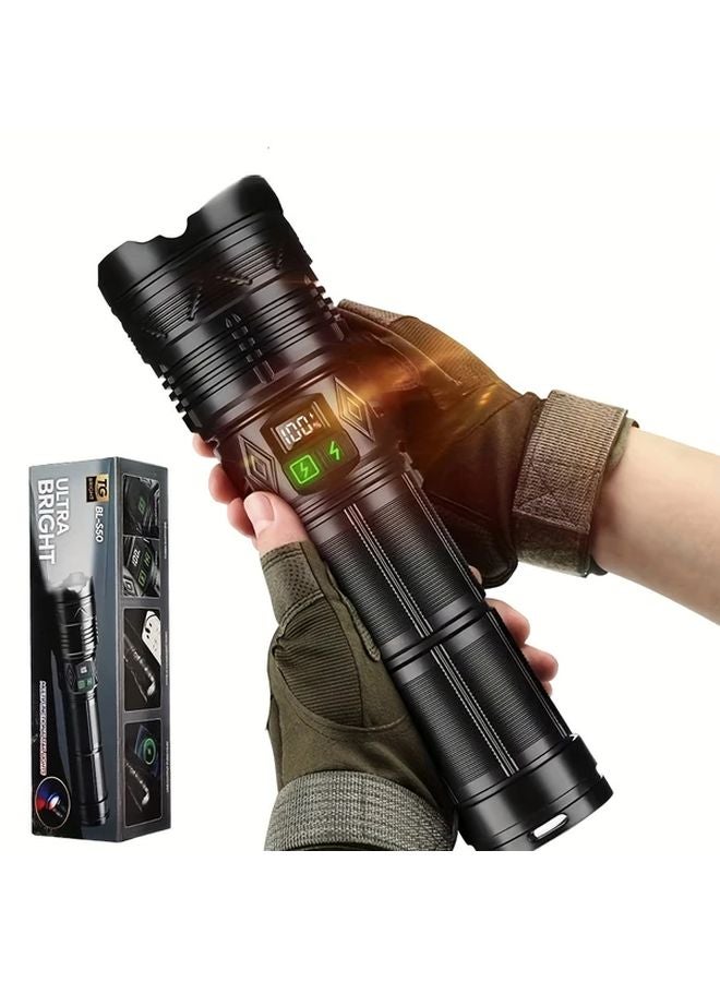 Large Red Blue Flashing Flashlight 1999 Lumens 3600mAh Portable Emergency Work Light - Image 3