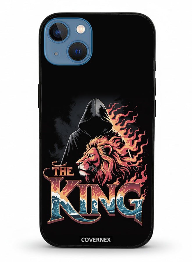 Covernex Apple iPhone 13 Protective Case Cover Printed Featuring The King Lion and Hooded Figure - Image 2