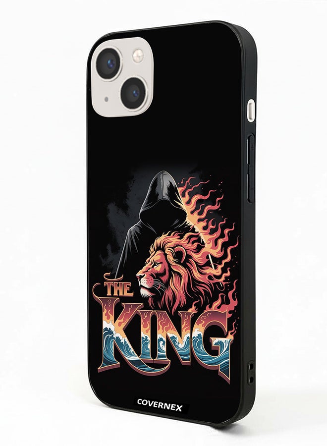 Covernex Apple iPhone 13 Protective Case Cover Printed Featuring The King Lion and Hooded Figure - Image 1
