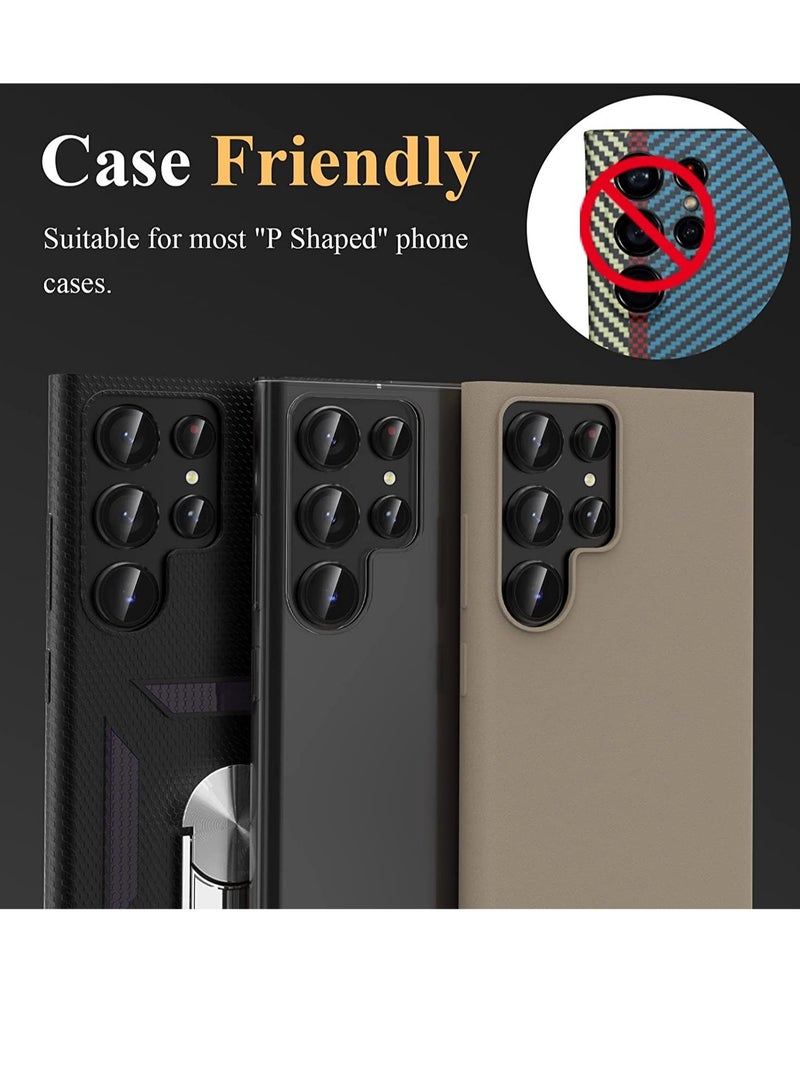 ELTRAZONE Samsung Galaxy S23 Ultra Camera Lens Protector, Tempered Glass Camera Screen Protector Individual Metal Ring Lens Cover - Image 4