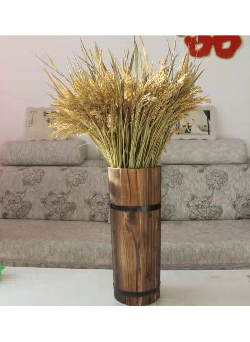 FFD Wooden Cylendrical Shaped Flower Vase Planter Round Planting Pots Garden Plant Pot Wood Made Flower Container For Garden Home Decor - Image 1