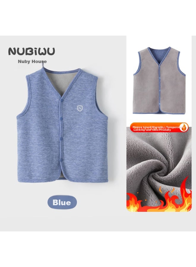 Nubiwu Kids Vest Autumn Winter Boys Warm Sleeveless Girls Winter Fleece Thickened Inner Wear Autumn Waistcoat - Image 1