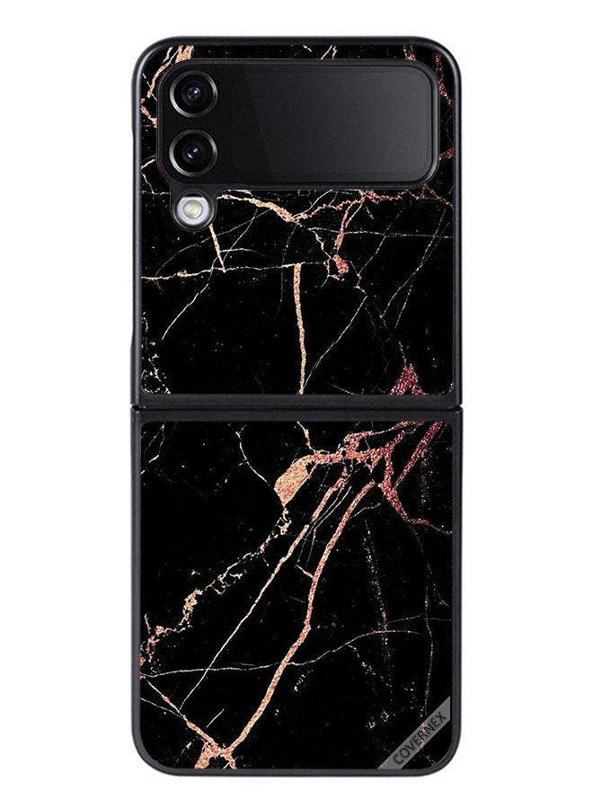 Covernex Protective Case Cover For Samsung Galaxy Z Flip 4 Cracked Marble Pattern - Image 1