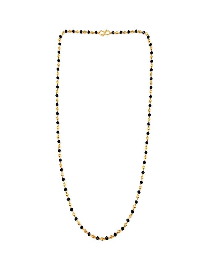 JHB Women Traditional Black Bead Chain and Gold Plated Neck Chain for Women & Girls Wedding, Engagement and Anniversary (Black and Golden) - Image 1