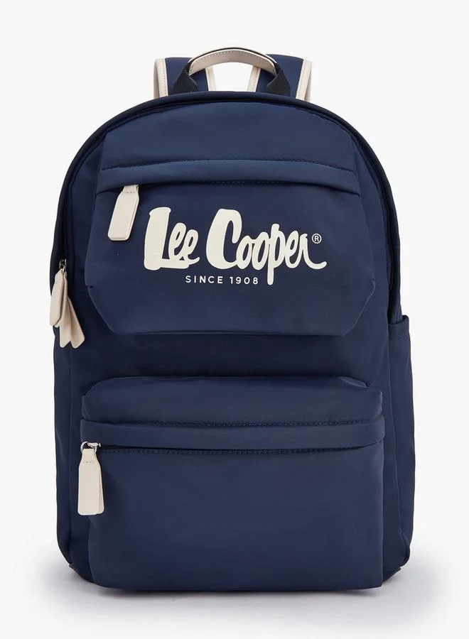 Lee Cooper Logo Print School Backpack With Adjustable Shoulder Straps