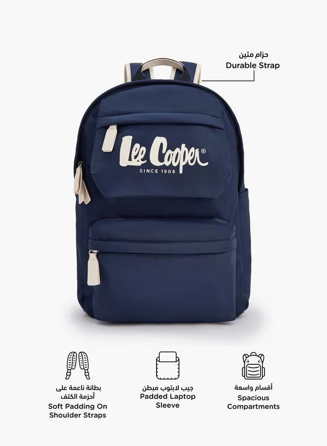 Lee Cooper Logo Print School Backpack With Adjustable Shoulder Straps