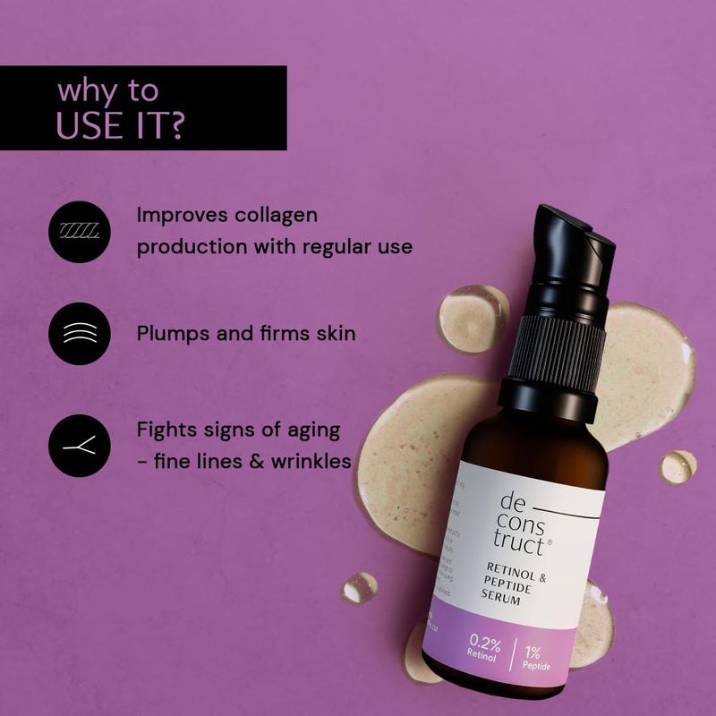Deconstruct سيروم الوجه ديكونستركت ريتينول مع ببتيد 02 ريتينول 1 سيروم مضاد للشيخوخة يقلل من الخطوط الدقيقة والتجاعيد مناسب للمبتدئين سيروم ريتينول للرجال والنساء 30 مل كل عبوة من 2 - Image 5