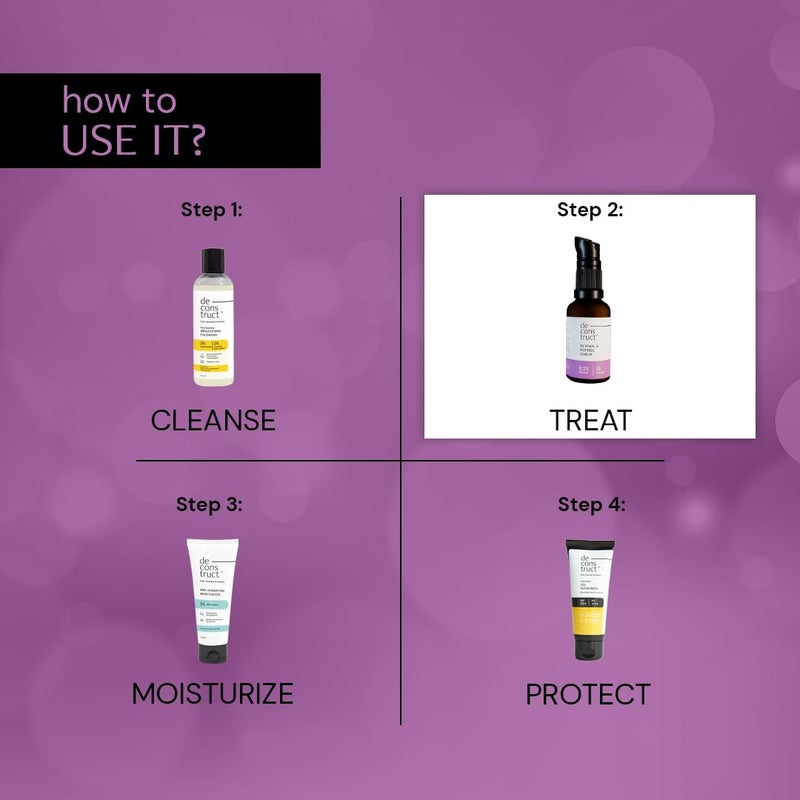 Deconstruct سيروم الوجه ديكونستركت ريتينول مع ببتيد 02 ريتينول 1 سيروم مضاد للشيخوخة يقلل من الخطوط الدقيقة والتجاعيد مناسب للمبتدئين سيروم ريتينول للرجال والنساء 30 مل كل عبوة من 2 - Image 4