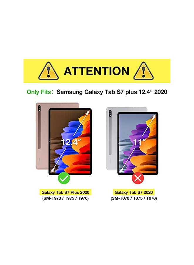 Procases Galaxy Tab S7 Plus 12.4” 2020 Case With S Pen Holder (Model Sm-T970/T975/T976), Rugged Heavy Duty Shockproof Case With Hand Strap Rotating Kickstand Protective Cover Case –Black - Image 2