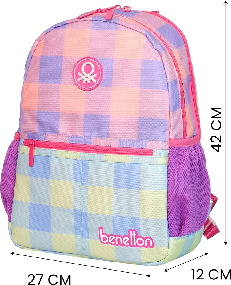 يونايتد كولورز أوف بينتيون Plaid Pattern Girls Primary School Bag