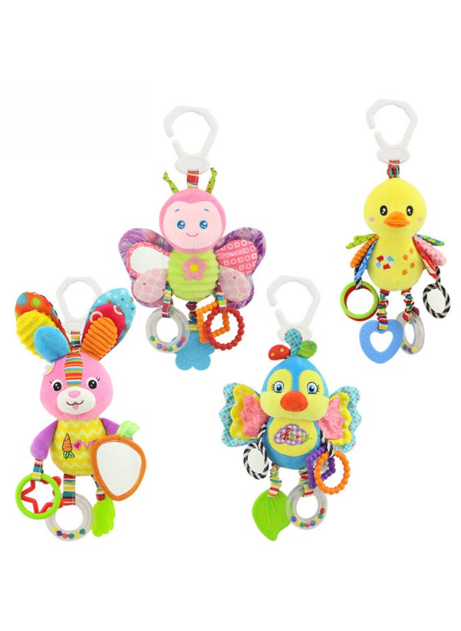Generic - Happy Monkey World Cup Mascot Multifunctional Rattle Mirror Tooth Gel Lathe Hanging Plush Toy-Color:Lathe Hanging - Blue Bird - Image 1