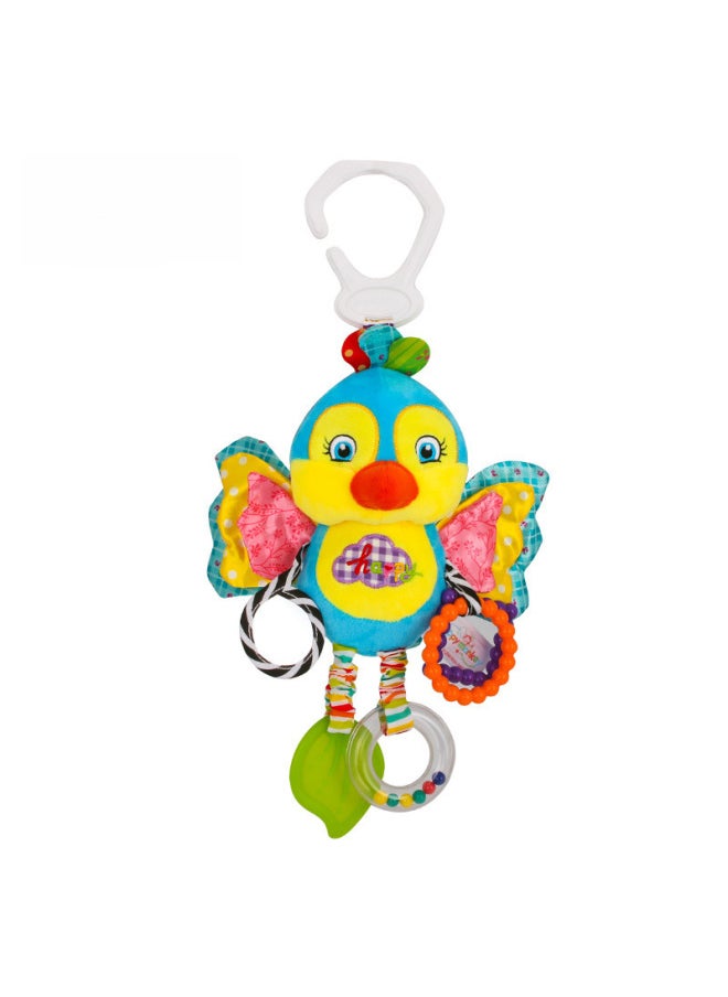 Generic - Happy Monkey World Cup Mascot Multifunctional Rattle Mirror Tooth Gel Lathe Hanging Plush Toy-Color:Lathe Hanging - Blue Bird - Image 1