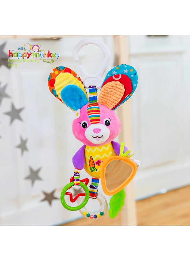 Generic - Happy Monkey World Cup Mascot Multifunctional Rattle Mirror Tooth Gel Lathe Hanging Plush Toy-Color:Lathe Hanging - Blue Bird - Image 1