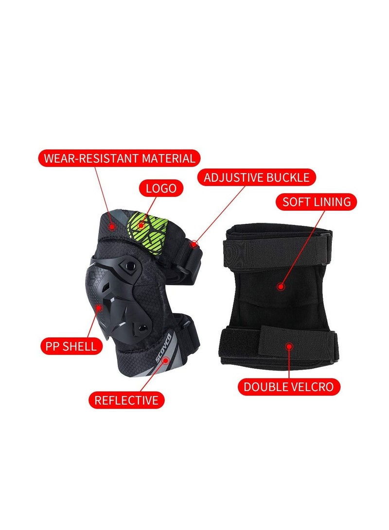 Scoyco حامي الركبة SCOYCO® Racing Enforcer لحماية الركبة والساق للدراجات النارية للرجال (أخضر، M) - Image 3