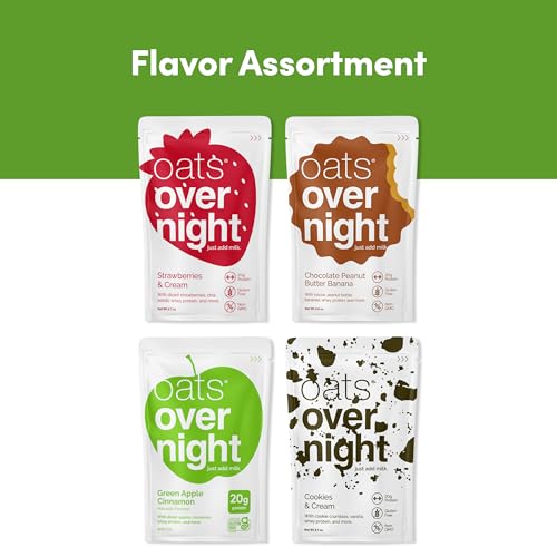 Oats Overnight -Classic Variety Pack High Protein, High Fiber Breakfast Shake - Gluten Free, Non GMO Oatmeal Strawberries & Cream, Green Apple Cinnamon & More (8 Pack) - Image 5