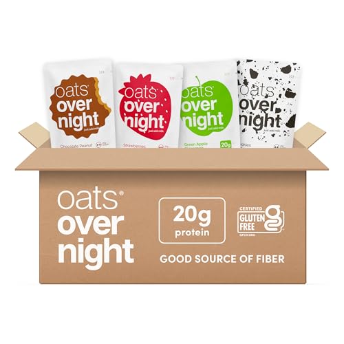 Oats Overnight -Classic Variety Pack High Protein, High Fiber Breakfast Shake - Gluten Free, Non GMO Oatmeal Strawberries & Cream, Green Apple Cinnamon & More (8 Pack) - Image 1
