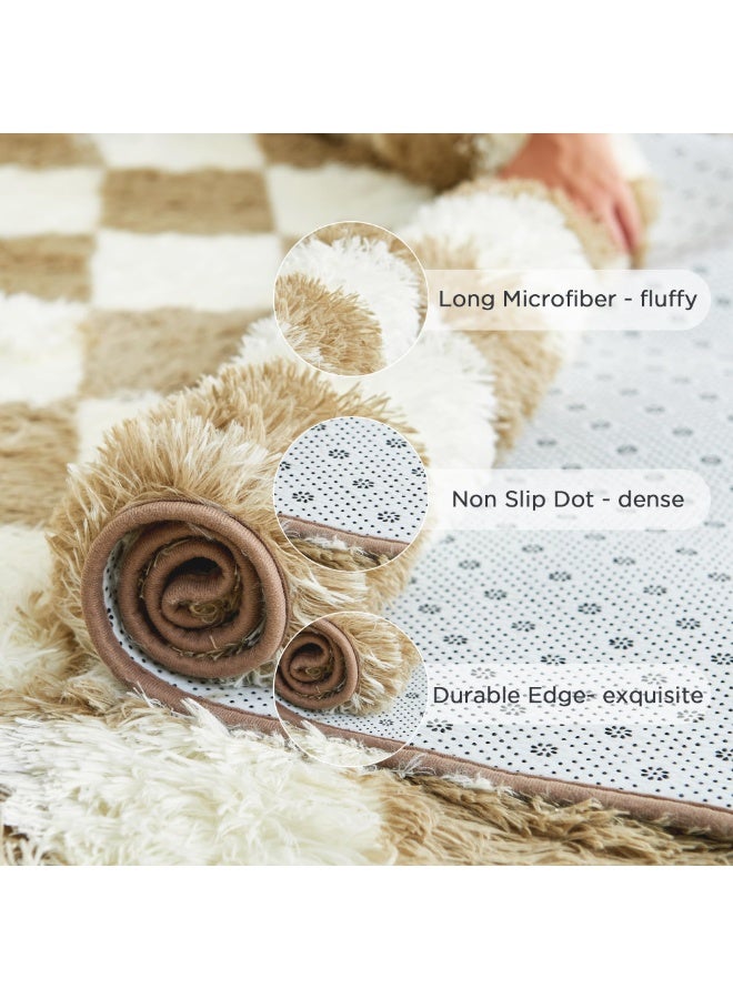 كي واي دي سجاد ناعم سجاد زغبي سجاد لغرفة المعيشة غرفة النوم ديكور منزلي سجادة غير منزلقة قابلة للغسيل زخرفة منزلية سجادة 100x160 سم - Image 5