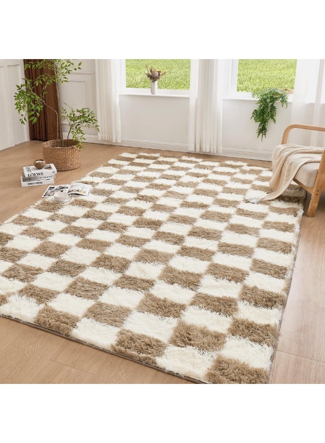 كي واي دي سجاد ناعم سجاد زغبي سجاد لغرفة المعيشة غرفة النوم ديكور منزلي سجادة غير منزلقة قابلة للغسيل زخرفة منزلية سجادة 100x160 سم - Image 2