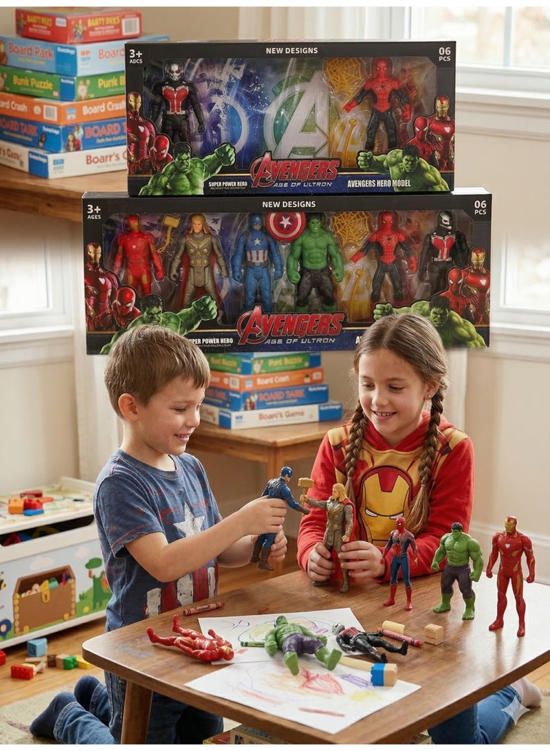 Avengers Toy Set of 6 Super Heroes – Marvel Action Figures Play Set | Captain America, Iron Man, Spider-Man, Hulk, Thor & Ant-Man | Age of Ultron & Infinity War Collectible Model Dolls | Best Birthday Gift for Boys & Kids 3+ - Image 4