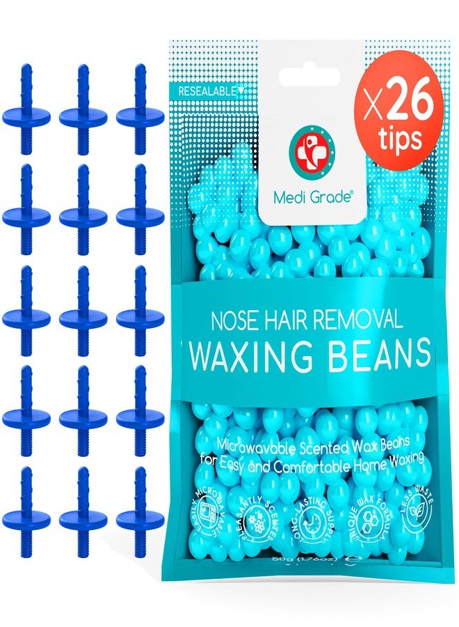 Medi Grade Nose Waxing Beads and Replacement Tips for the Medi Grade Nose Waxing Kit - Eco-friendly, Cost Effective Waxing Beads Refill for Unsightly, Itchy Nasal Hair - 50g of Beads and 26 Tips - Image 1