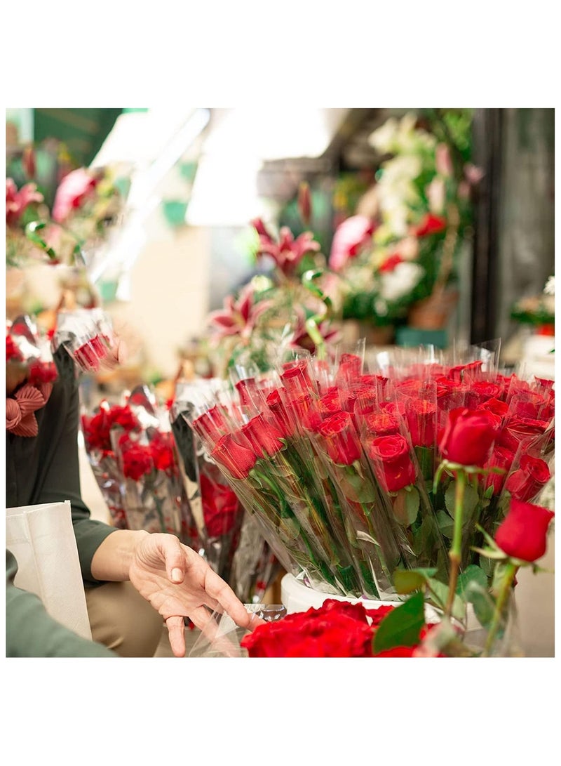 Home zone Clear Cellophane Gift Wrapping Roll with 30 Pull Bows, 3 Ribbon Rolls for Florist Bouquet, Basket Gifts Boxes, Fruit and Crafts (70CM x 20M) - Image 3