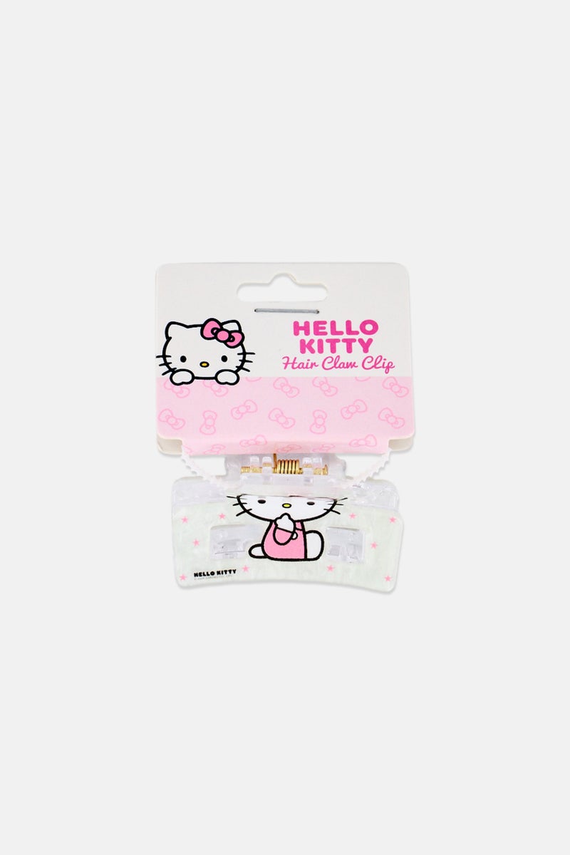 Hello Kitty Kids Girl Graphic Print Hair Claw Clip, White - Image 1