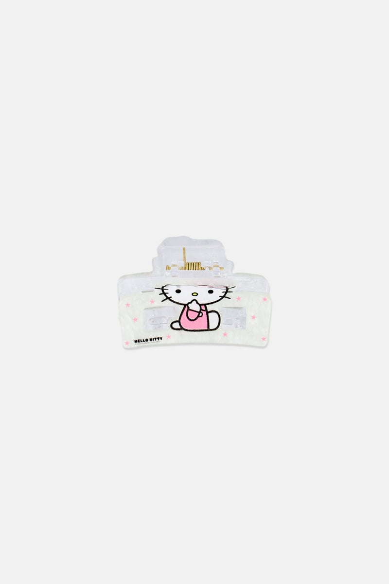 Hello Kitty Kids Girl Graphic Print Hair Claw Clip, White - Image 2