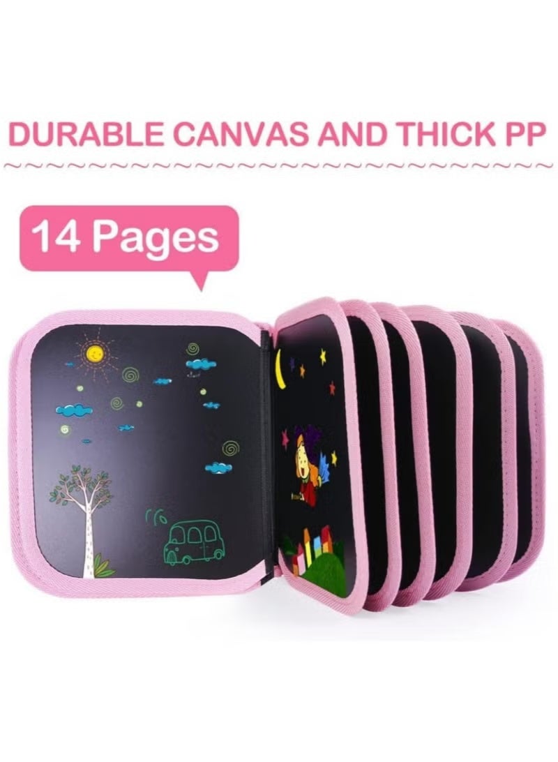 ColaBear Erasable Doodle Board, 14 Pages Painting Toys for 3+ Year Old Boys Girls, Drawing Pad for Toddlers Birthday Halloween Gifts, With 12 Coloring Pens (Pink Unicorn) - Image 4